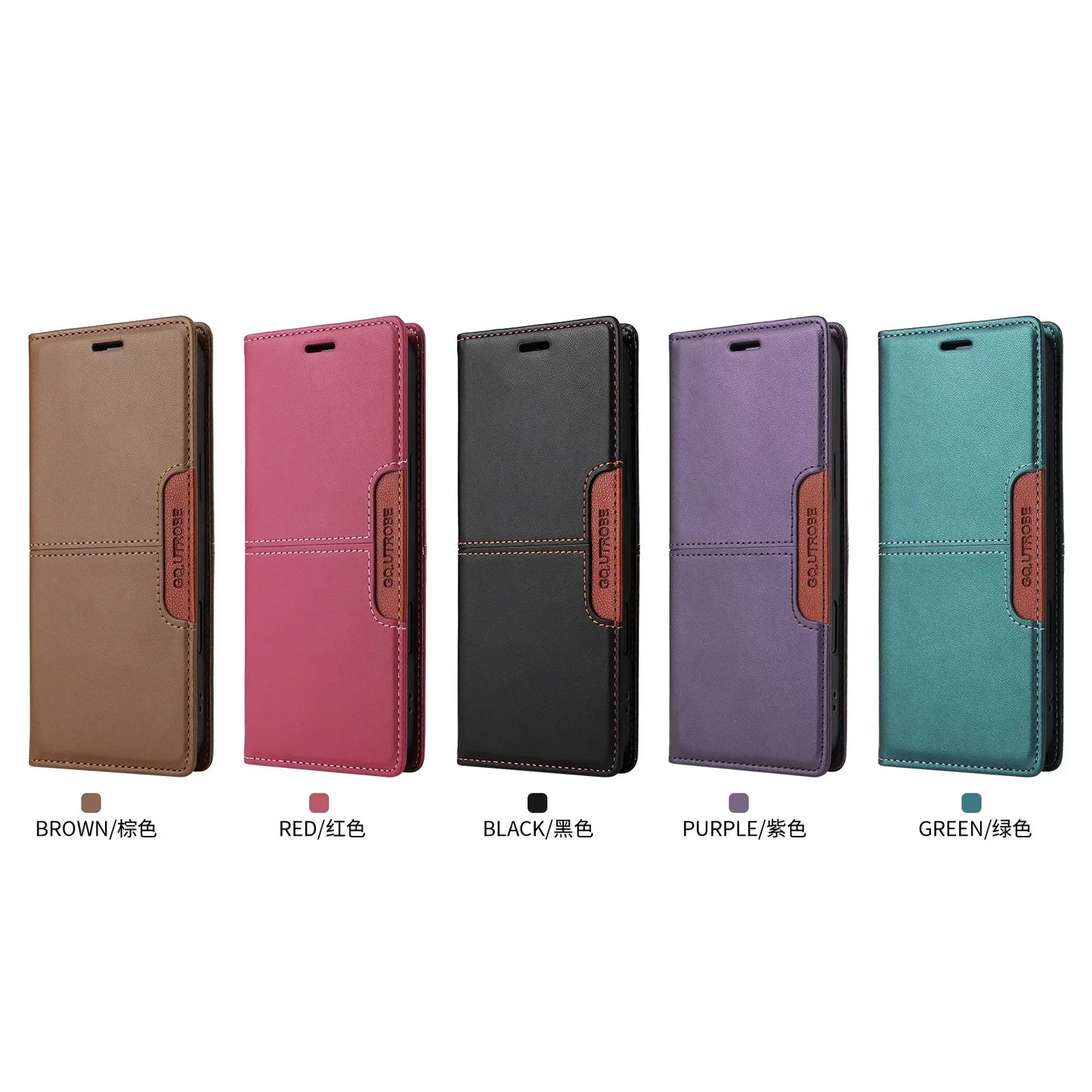 Brehn | RFID Leder iPhone 16/15 Magnetische Klapphülle Geldbörse Case