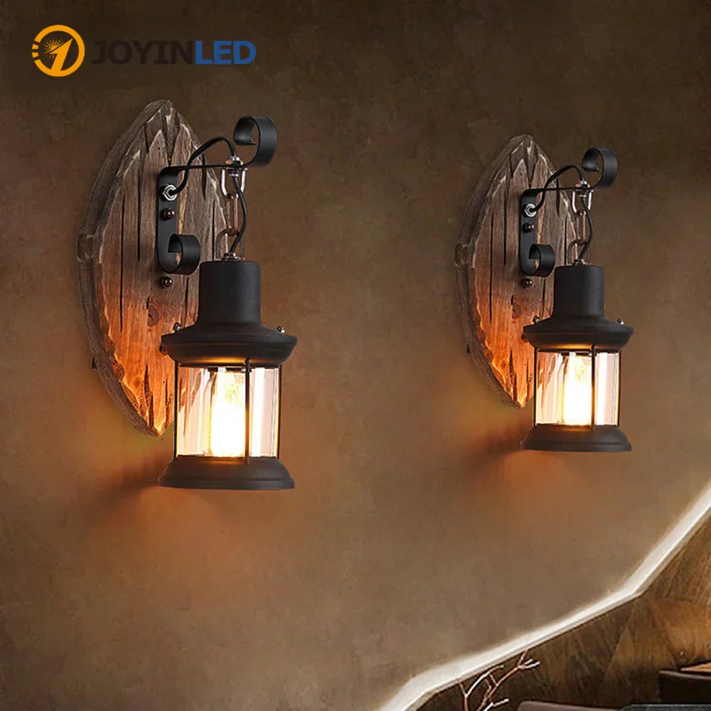 Brehn | Retro Laternenlampe Industrielle Laternen-Wandleuchte