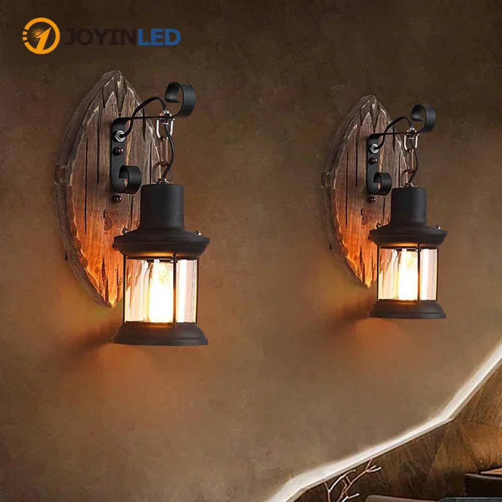 Retro-Laternenlampe, industrielle Laternen-Wandleuchte