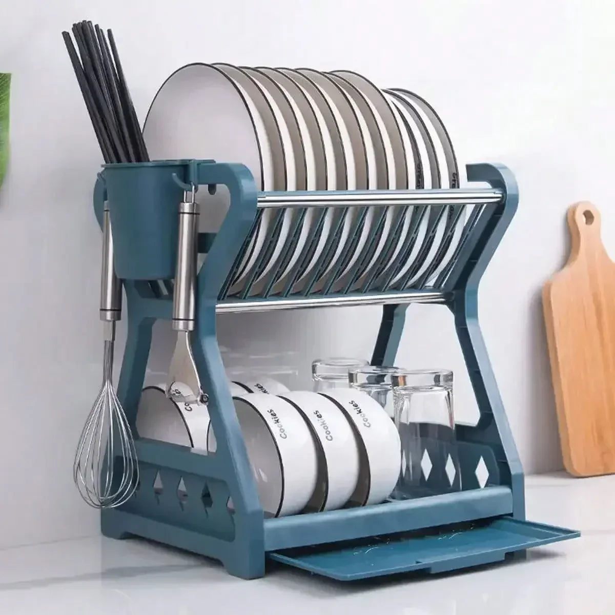 Faltbarer Geschirrorganizer – Praktischer Abtropfständer für Geschirr, Platzsparend und Einfach zu Reinigen, Perfekt für Moderne Küchen und Kleinen Raum | Brehn