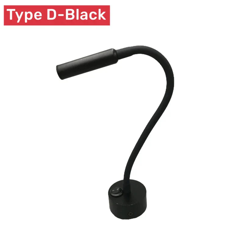 Moderne, flexible LED-Lesewandleuchte mit Schalter für Schlafzimmer und Arbeitszimmer – 1 W/3 W