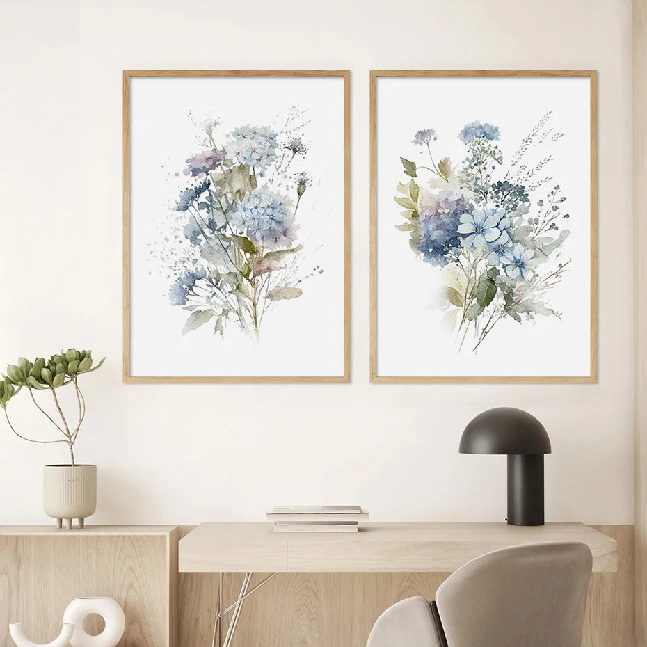 Minimalistische Wilde Wiesenblumen Aquarell Wandkunst Fein Kunst Leinwanddrucke Botanische Poster Bilder Für Wohnzimmer Wohnkultur | Brehn