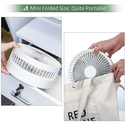 7200mAh USB wiederaufladbarer tragbarer faltbarer Ventilator Boden leiser Ventilator für Outdoor-Heim drahtloser Ventilator 4 Geschwindigkeiten Camping tragbarer Ventilator | Brehn