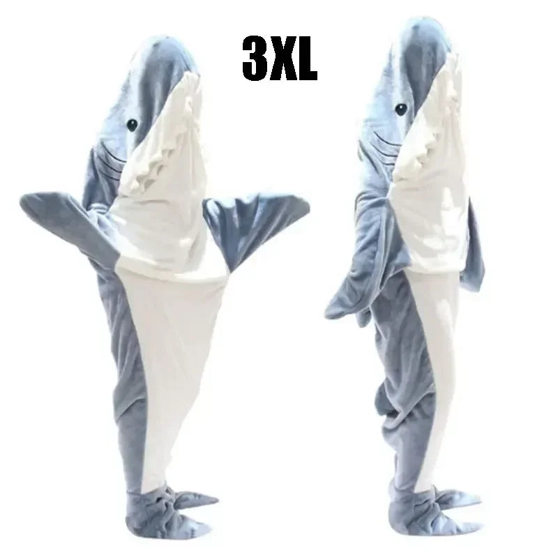 Snuggly Shark Gemütlicher Kapuzen-Einteiler Brehnanket