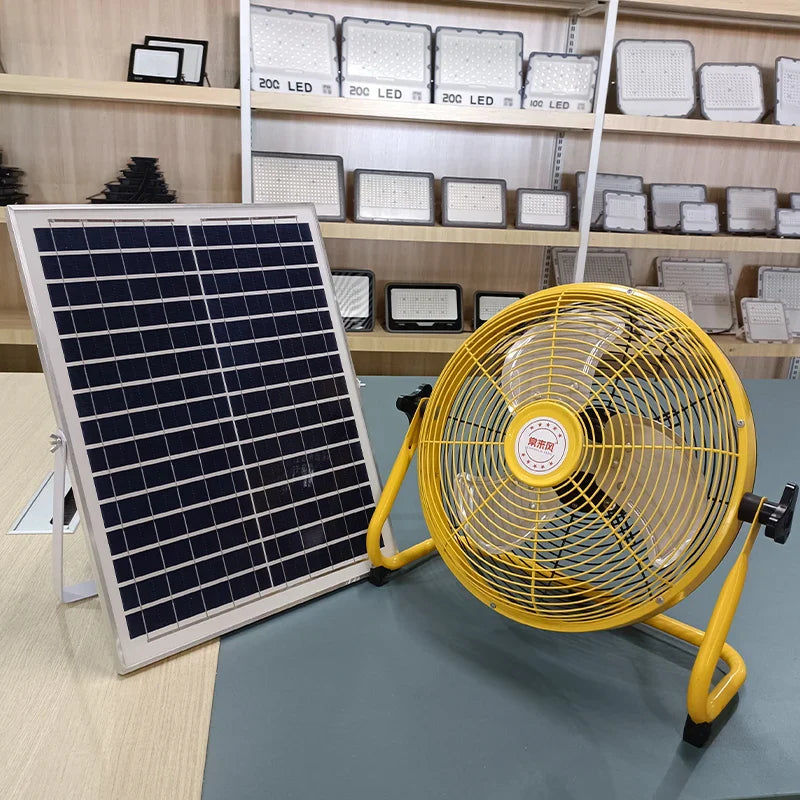214-Zoll Tragbarer Wiederaufladbarer Tischventilator – Solar- und AC-betriebene Dual-Input für Zuhause, Camping und Angeln | Brehn