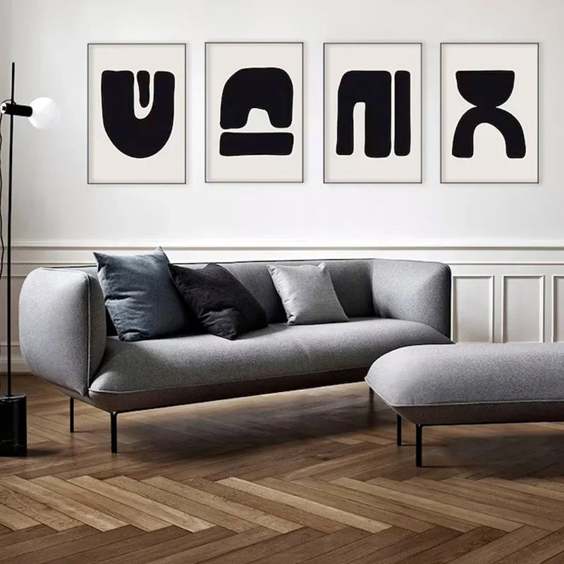 Minimalistische abstrakte primitive Symbole Wandkunst Fine Art Leinwanddrucke Schwarz Weiß Bilder für moderne Wohnung Wohnzimmer Dekor | Brehn