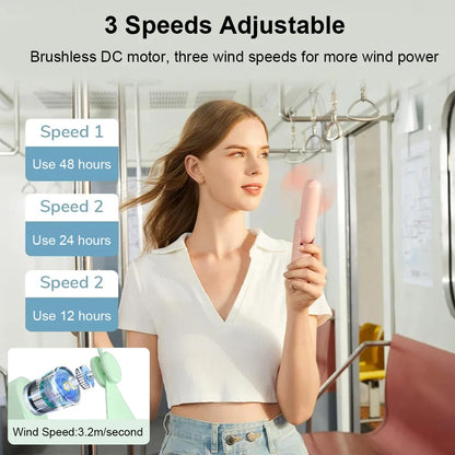 Tragbarer Mini-Handventilator – Wiederaufladbarer faltbarer Taschenventilator mit Batterie, kühlender Handventilator und Powerbank-Funktion | Brehn