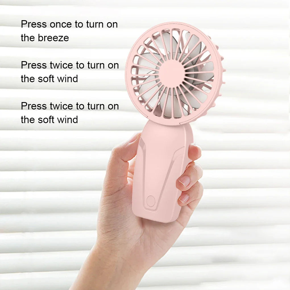 Portabler Handheld Mini Ventilator – Leichter ABS USB-wiederaufladbarer Taschenventilator für kühlende Erfrischung unterwegs | Brehn