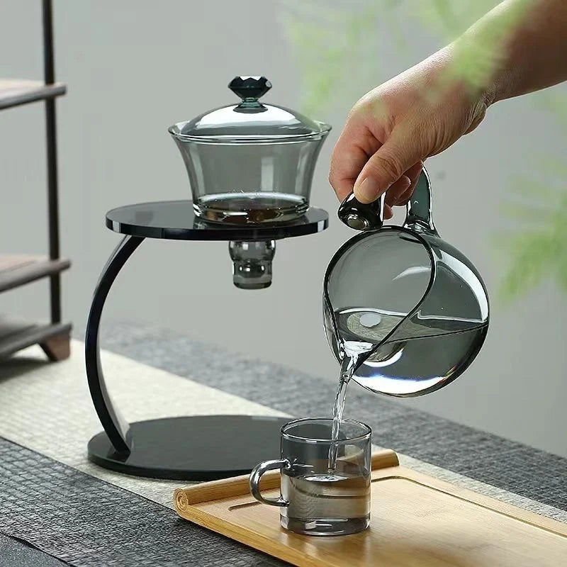 Brehn | Glatte Bogen Glas Magnet Teekanne Set