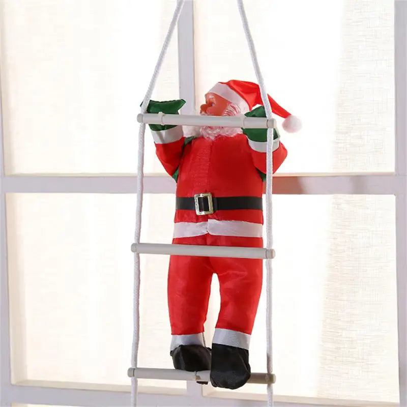 Kletternde Weihnachtsmann Dekofigur zum Aufhängen – Festliche Fensterdeko für Weihnachten, Hängende Weihnachtsdeko für Wohnzimmer und Fenster | Brehn