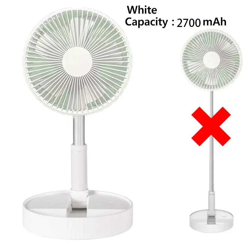 7200mAh USB wiederaufladbarer tragbarer faltbarer Ventilator Boden leiser Ventilator für Outdoor-Heim drahtloser Ventilator 4 Geschwindigkeiten Camping tragbarer Ventilator | Brehn