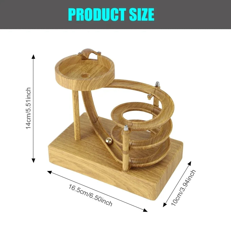 Brehn | Holz Perpetual Spiral Motion Kinetic Ball Roller Wissenschaftsspielzeug