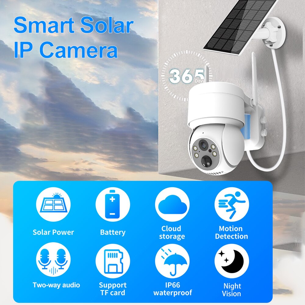 VIvolux | Outdoor-WiFi-Solarbetriebenen-Sicherheits-IP-Kamera