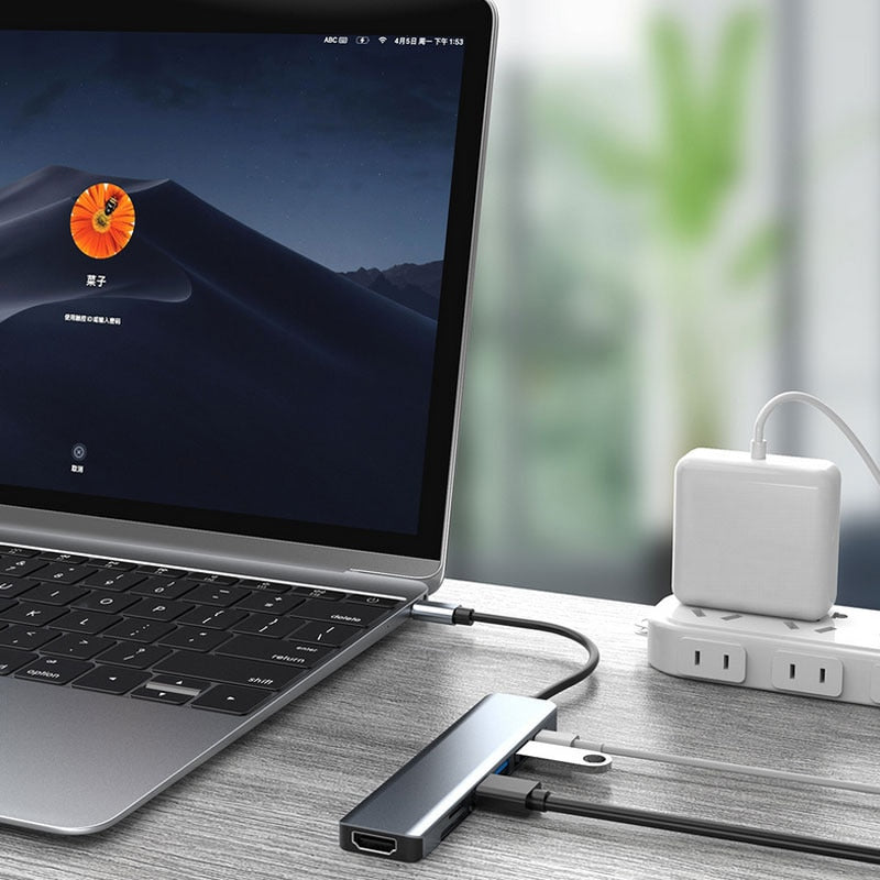 Brehn | Thunderbolt 3 USB-C Hub mit HDMI, PD, SD/TF für MacBook Air M1 und iPad Pro