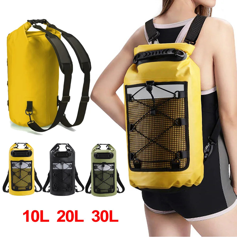 Brehn | Wasserdichte Dry Bag AQUARIX Motion | 10/20/30 L | Rolltop & Schultergurt | Für Kajak, Strand & Trekking