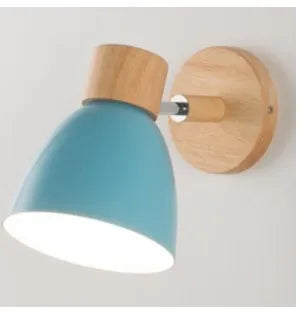 Brehn | LumoNord Macaron Wandleuchte | Holz & Metall | 90° schwenkbarer Lampenkopf | Skandinavisches Design | E27-Fassung (ohne Glühbirne)