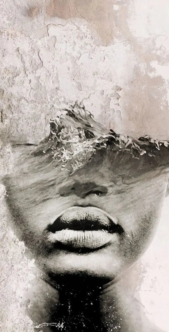 Modern Abstract Portrait Überlagerung Landschaft Wandkunst Fine Art Leinwanddrucke Schwarz Weiß Bilder Für Modernes Wohnzimmer Eingangsbereich Foyer Kunst Dekor (Unrahmt) | Brehn