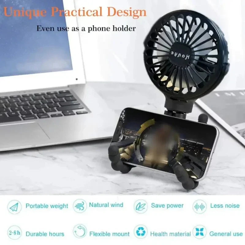 Wiederaufladbarer Babywagenventilator: Handheld USB bladeless Mini Ventilator - Leises Kühlen für den Außenbereich, Nacken- und Tischventilator | Brehn
