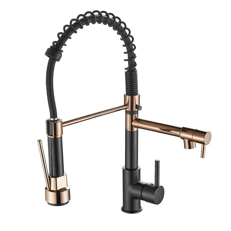 Brehn | DualFlow Küchenarmatur - Luxuriöse Doppel-Bronze-Küchenarmatur