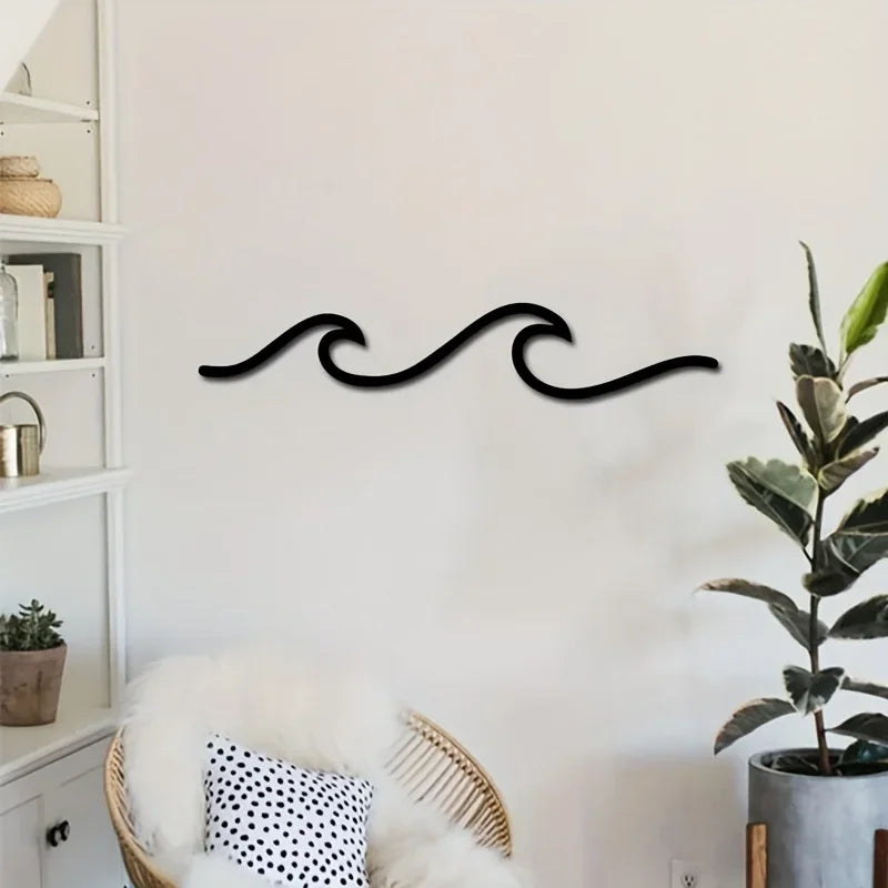 Minimalistische Metall-Ozeanwellenkunst 3D-Wanddekoration für Wohnzimmer Schlafzimmer modernes Wohndesign | Brehn