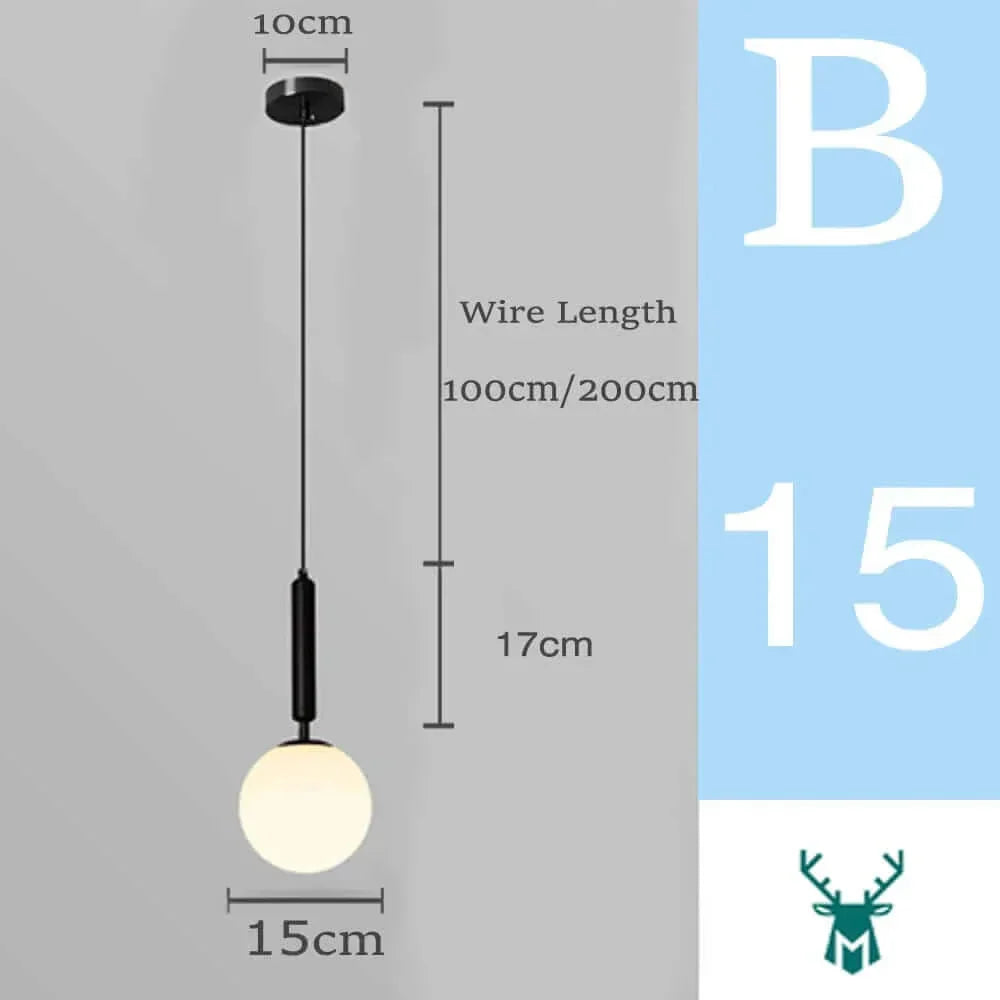 Brehn | Mid-Century Modern Glas Ball Pendelleuchte