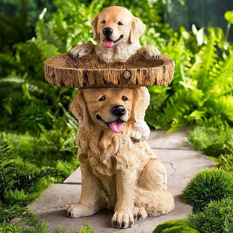 Brehn | Golden Retriever Welpen Vogelbad Gartenstatue