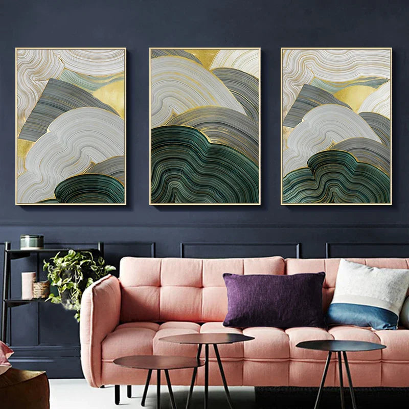 Grün Beige Grau Fließende Wirbel Abstrakte Wandkunst Feine Kunstdrucke Bilder Für Moderne Wohnung Esszimmer Wohnzimmer Kunst Dekor | Brehn