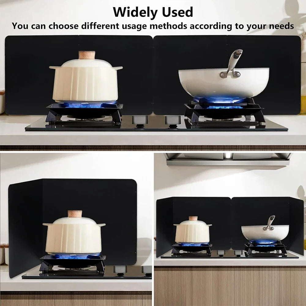 Faltbarer Fettspritzschutz aus Edelstahl, doppelseitiger Ölschutz – CookShield