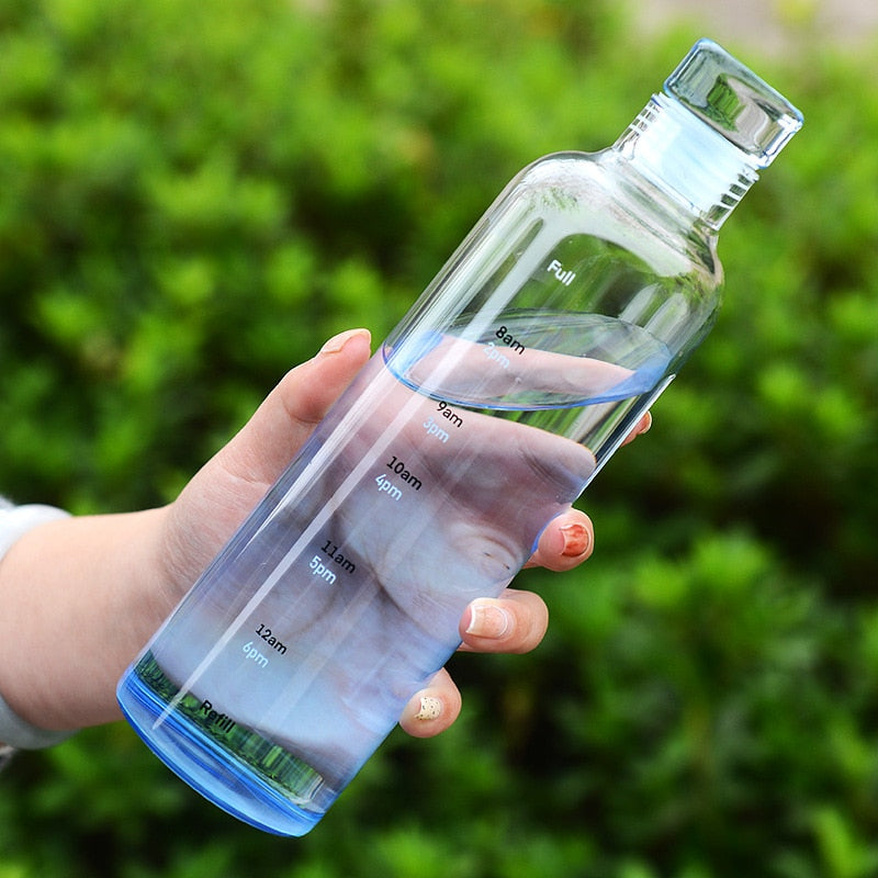 Brehn | Zeit Skala hitzebeständiger Glas Wasserflasche