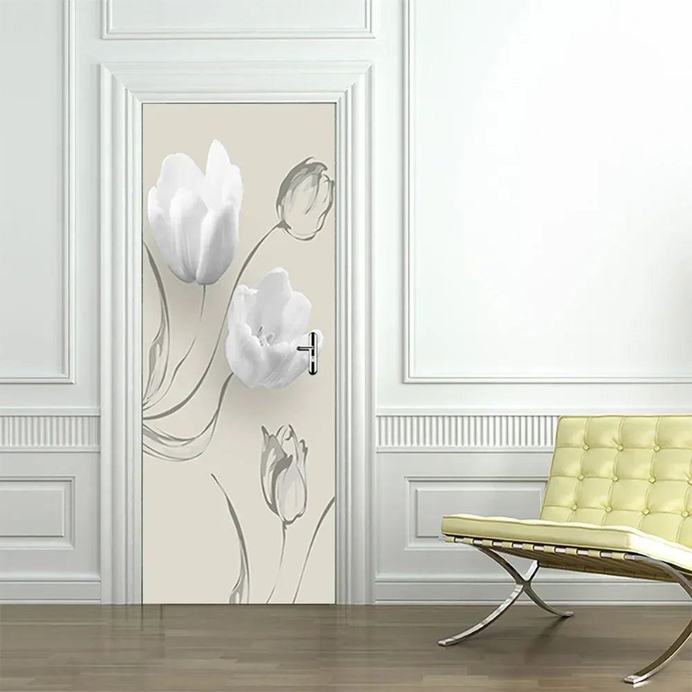 Moderne abstrakte Perlen geometrische Türaufkleber Mural abnehmbar PVC Vinyl Peel N Stick Wandkunst Mural Dekor für Innentüren Kreative DIY Wohnkultur | Brehn