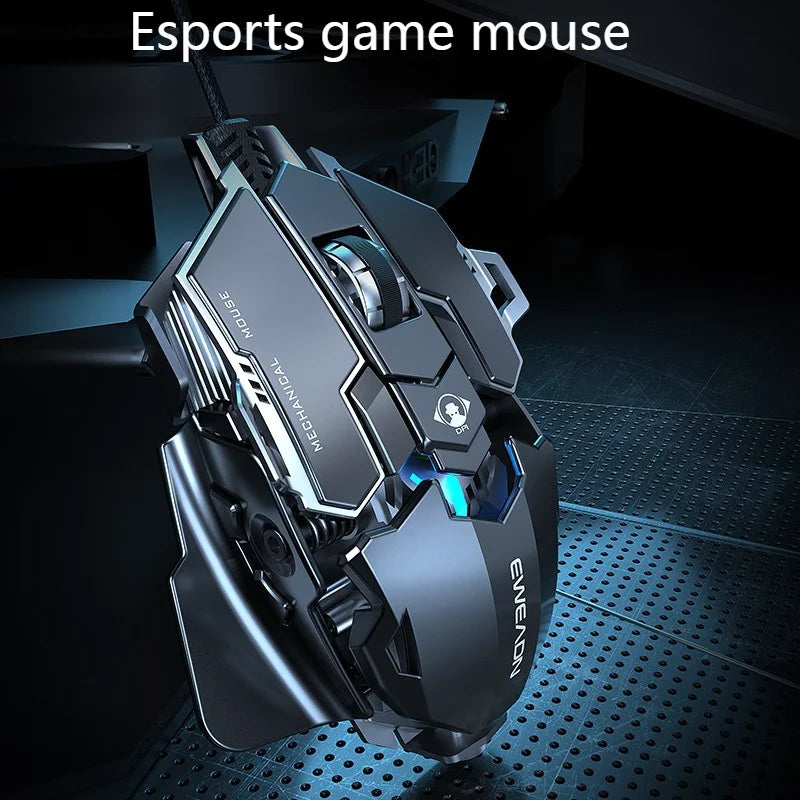 Brehn | Ergonomische RGB Mechanische Metall Kabelgebundene Gaming Maus