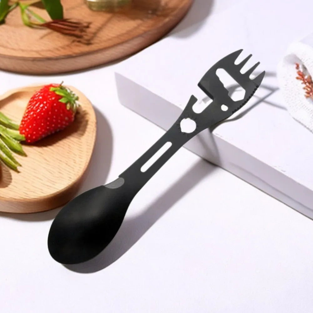 Brehn | TrailSpork Pro | 6-in-1 Edelstahl Camping-Spork | Gabel, Löffel, Grabwerkzeug & Selbstschutz | Ultraleicht & kompakt | Für Outdoor & Survival