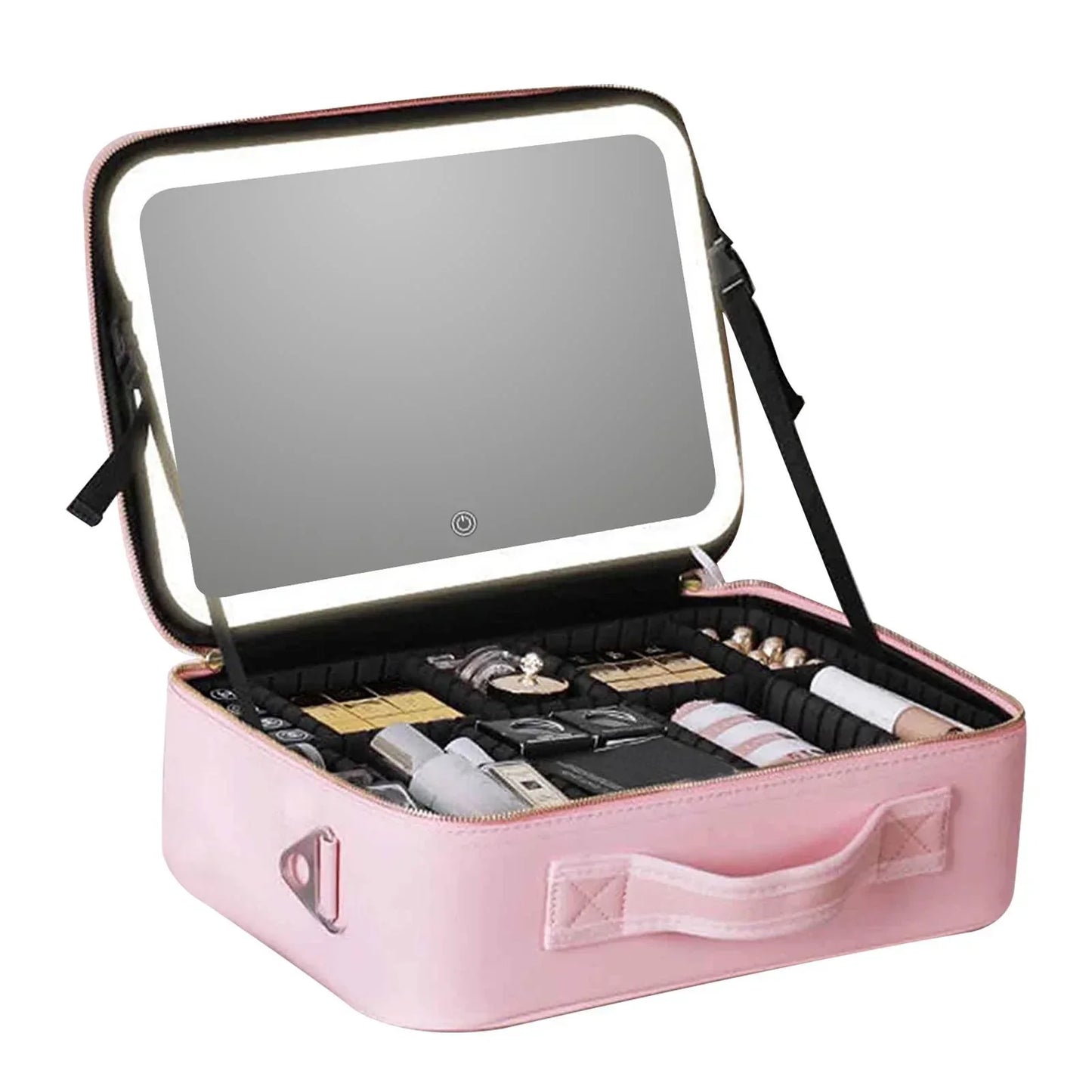 Brehn | Reise Kosmetikkoffer LED Spiegel Makeup Tasche