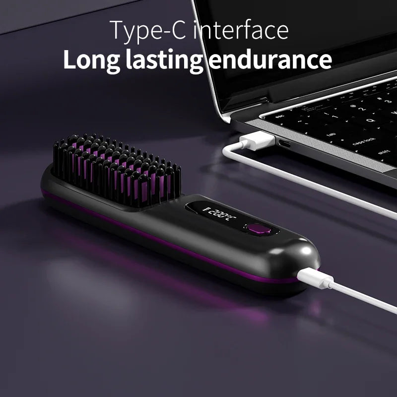 Brehn | Glissara | Kabelloses Haarglätteisen | USB-Ladefunktion & LCD-Display | Keramik & Ionen-Technologie