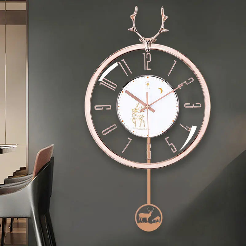 Luxuriöse stille Wanduhr – Modernes Design mit großem Zifferblatt für Wohnzimmer | Brehn