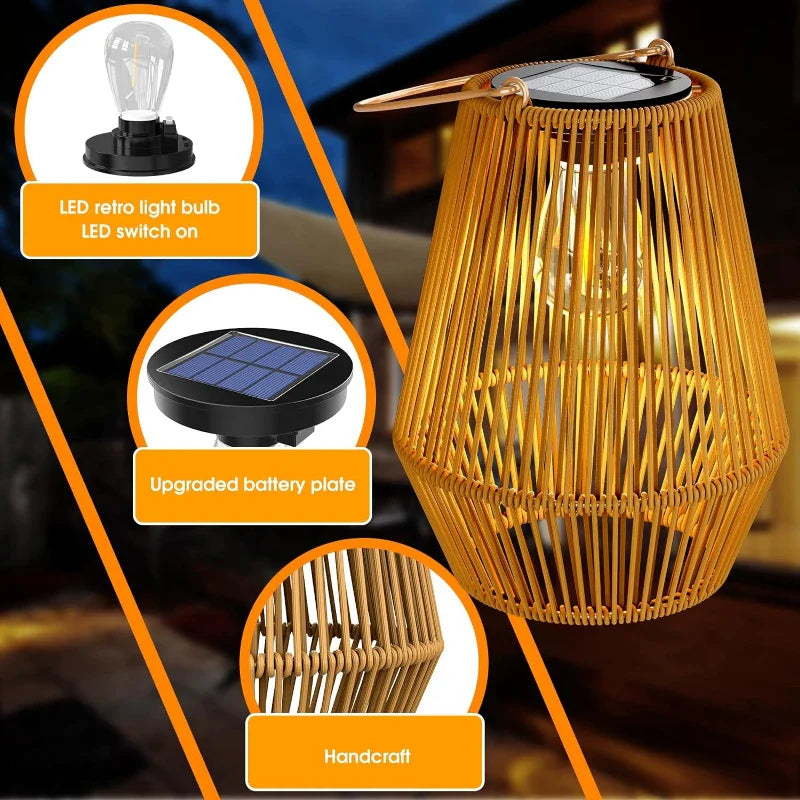 Solar Rattan Laterne Brehn