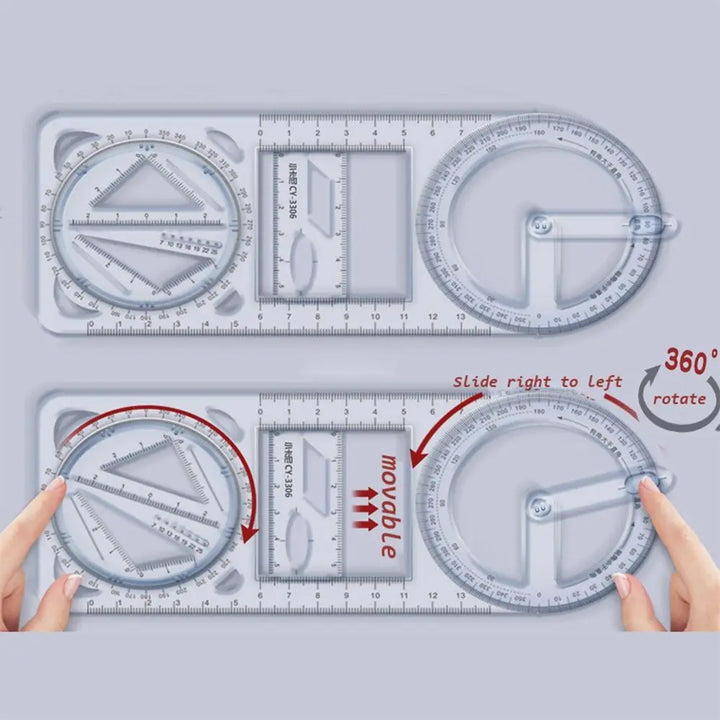 Mathe-Genie Multi-Winkel Zeichen Präzisions-Lineal | Brehn