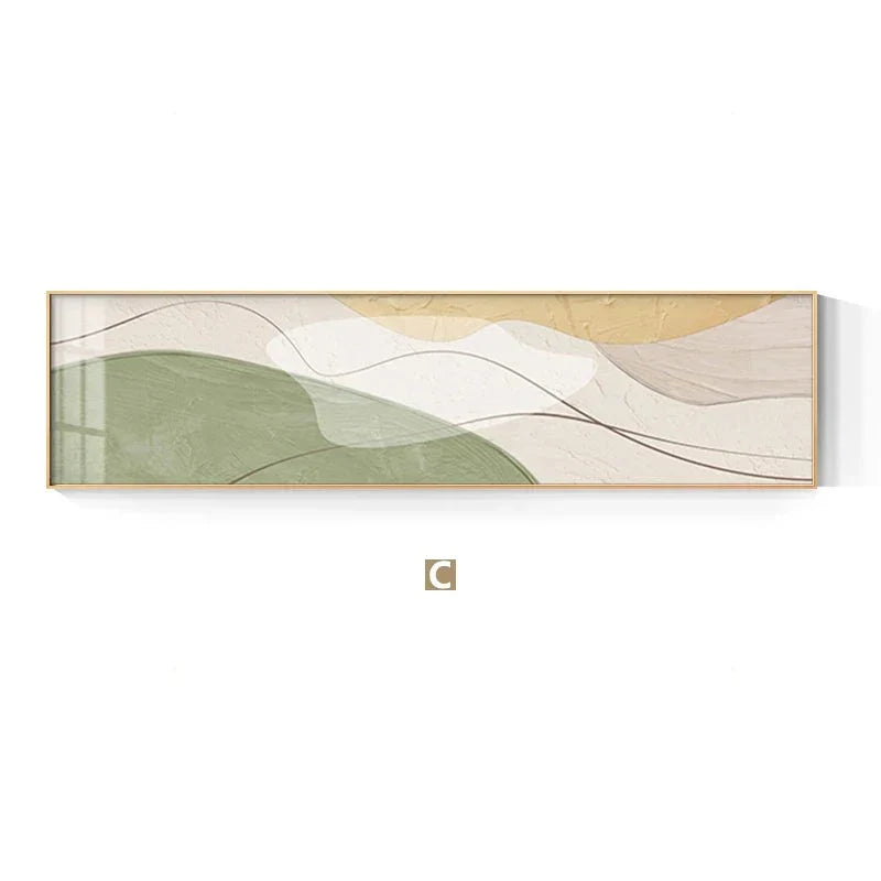 Moderne abstrakte Wandkunst im breiten Format Neutrale Farben Fließende Linien Fine Art Leinwanddrucke Bilder für über dem Sofa Kunst für über dem Bett | Brehn