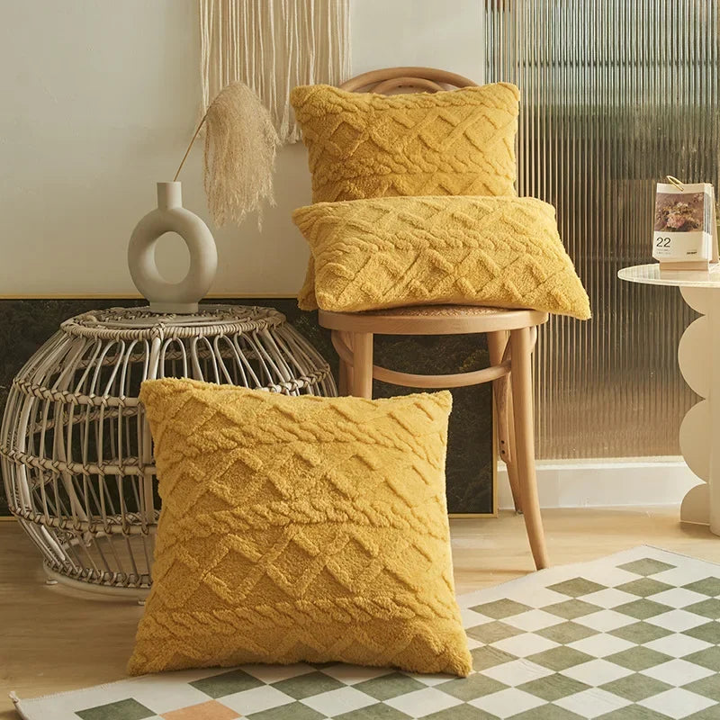Brehn | SilkAura Dekokissenbezug - Luxuskomfort mit geometrischem Jacquard