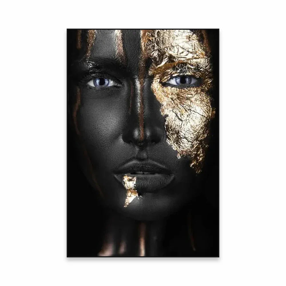 Golden Girl Fashion Wandkunst Fine Art Leinwanddrucke Moderne Abstrakte Porträtbilder Für Wohnzimmer Schlafzimmer Boutique Salon Kunstdekoration | Brehn