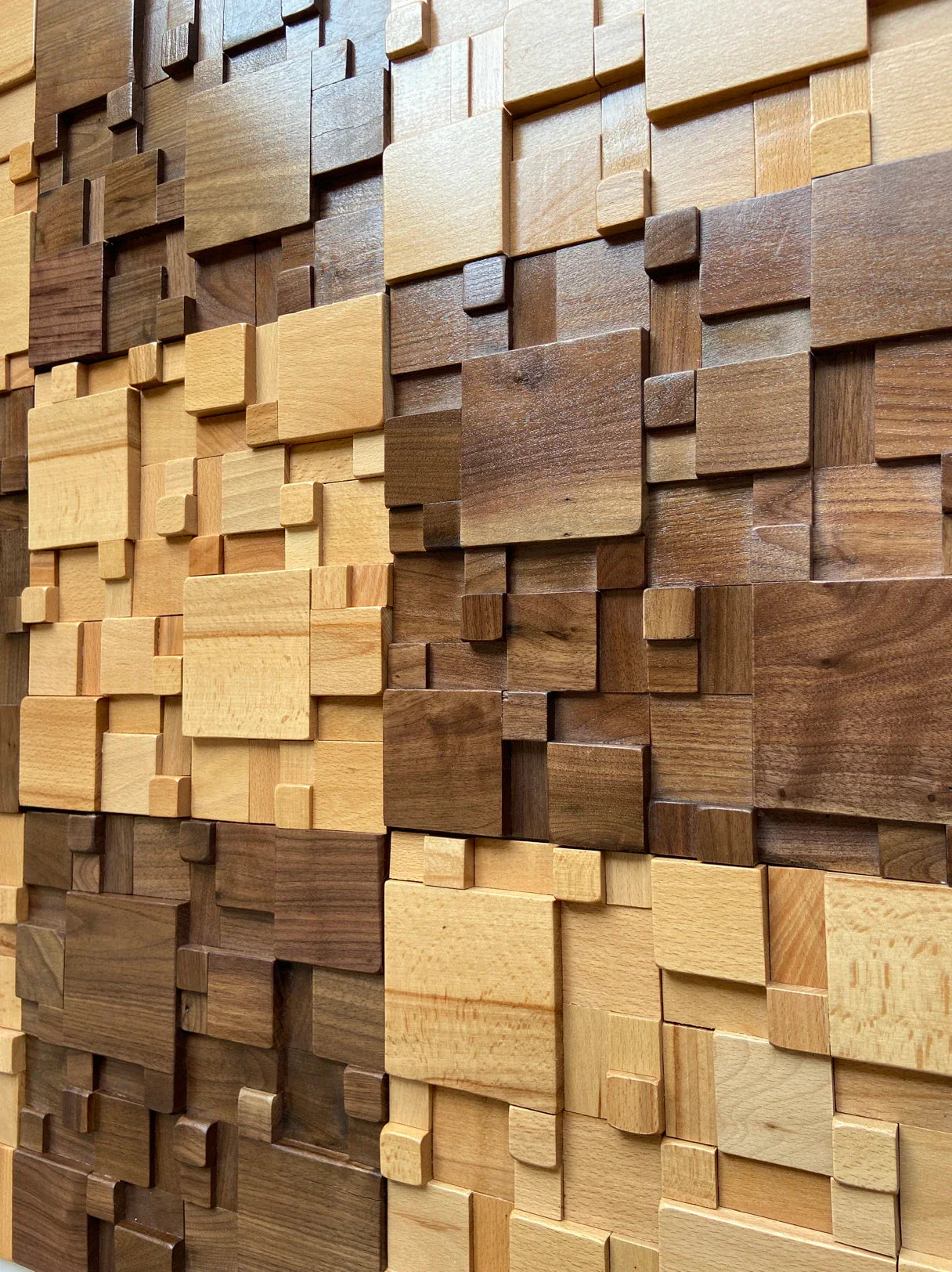Brehn | Mosaikwandpaneele Massivholz und schallabsorbierende Dekoration