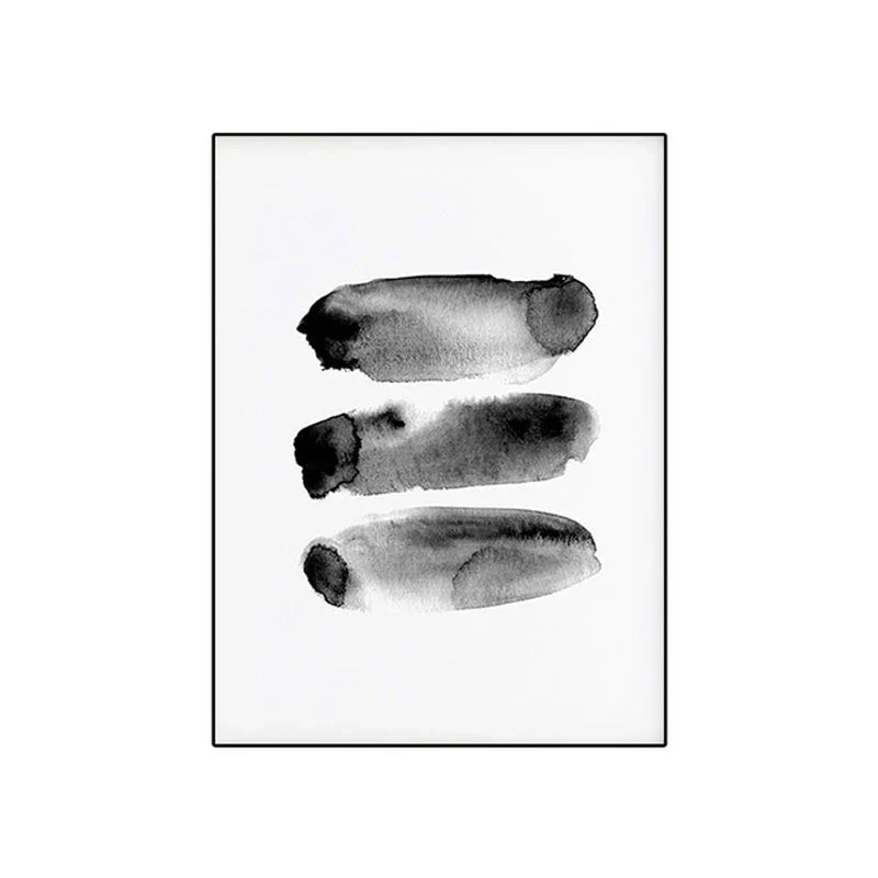 Schwarz Weiß Wandkunst Minimalistisch Abstract Tinte Pinsel Striche Fine Art Leinwanddrucke Poster Bilder Für Wohnzimmer Home Office Kunst Dekor | Brehn