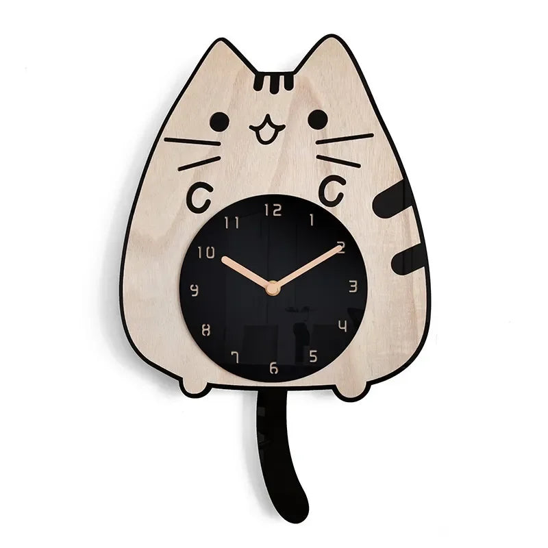 Brehn | Glückliche Neugierige Katze Wanduhr