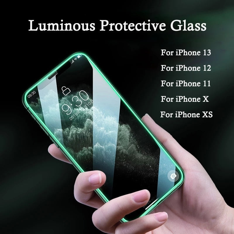 VIvolux | Full Cover Luminous Tempered Glass iPhone Bildschirmfolie