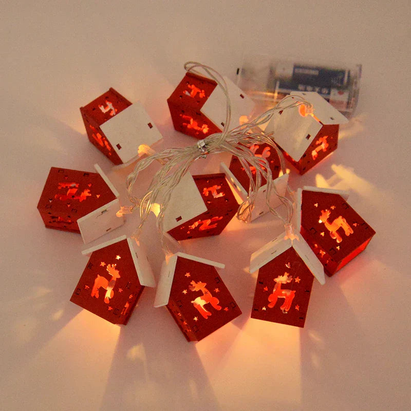 Leuchtende Hölzerne Weihnachtsbaum-Dekoration – LED Lichterkette für festliche Beleuchtung | Brehn