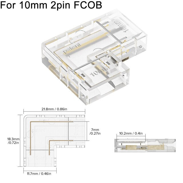 VIvolux | L-förmiger transparenter LED-Streifenverbinder