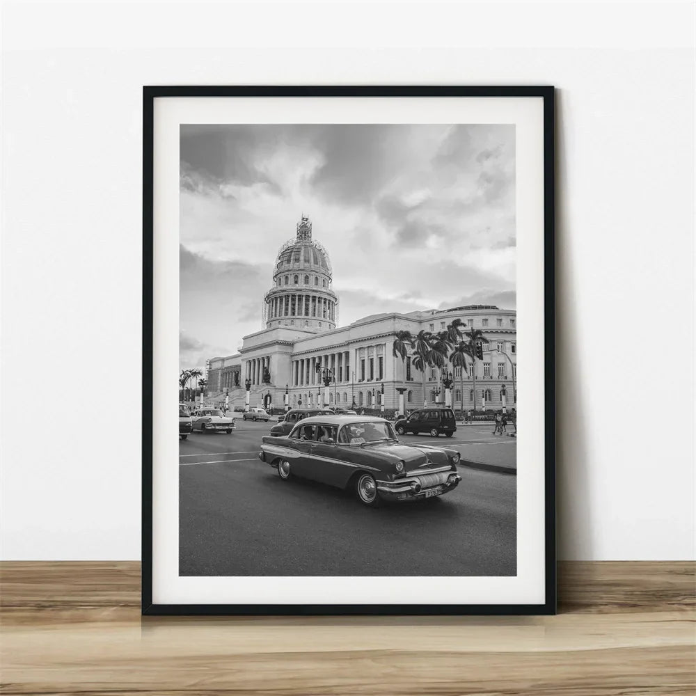 Cuba Havana Schwarz & Weiß Reiseplakat Wandkunst Feine Kunst Leinwanddrucke Bilder Für Wohnzimmer Esszimmer | Brehn