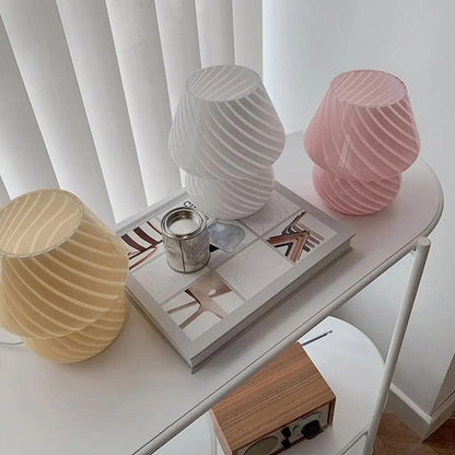 Brehn | Murano Tischlampe - Einzigartige Glas-Pilz-Schreibtischlampe für magische Atmosphäre