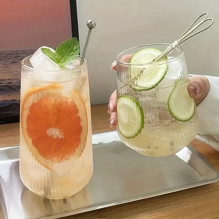 Gerundete gerippte Gläser 4-Teiliges Set Brehn