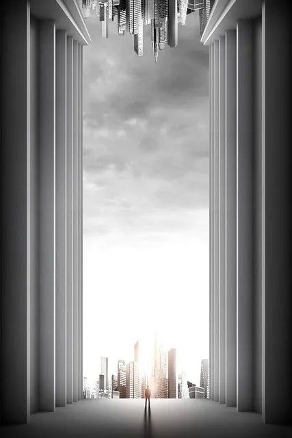 Moderne geometrische architektonische Landschaften Wandkunst Fine Art Leinwanddrucke Bilder für Studio, Home Office, Eingangsbereich Inspirierende Kunstdeko | Brehn